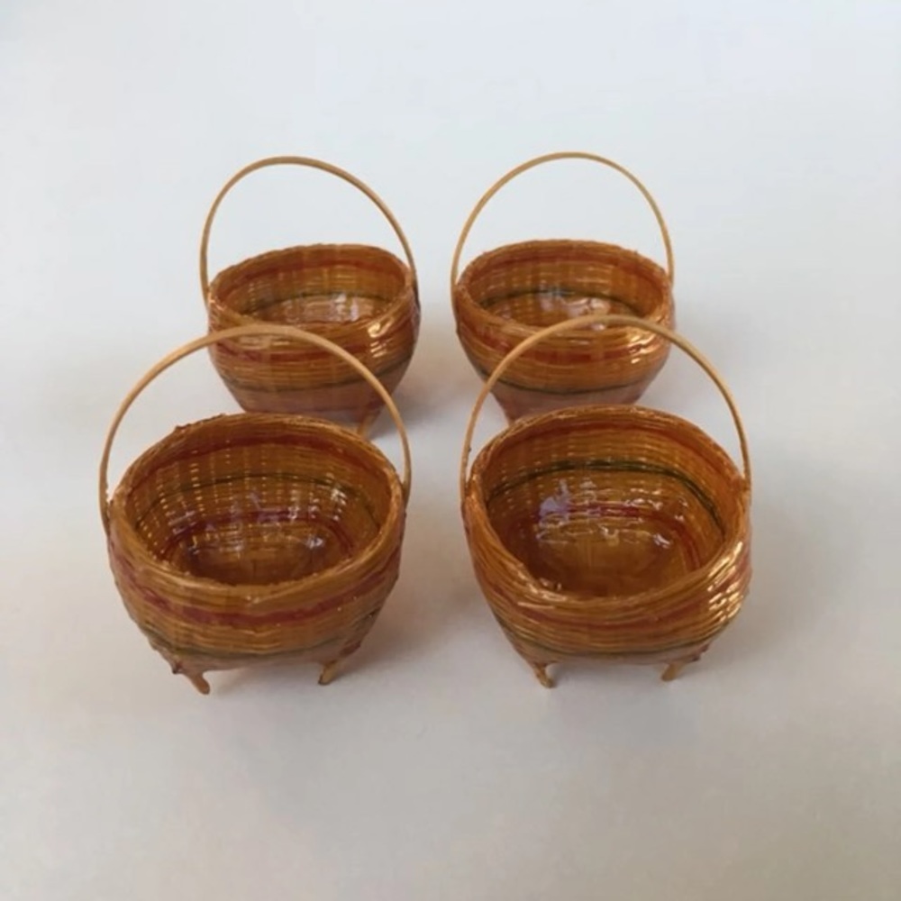 Miniature bamboo baskets set of 4